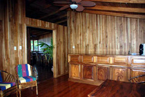 The semi-rustic recepton area in the main building.